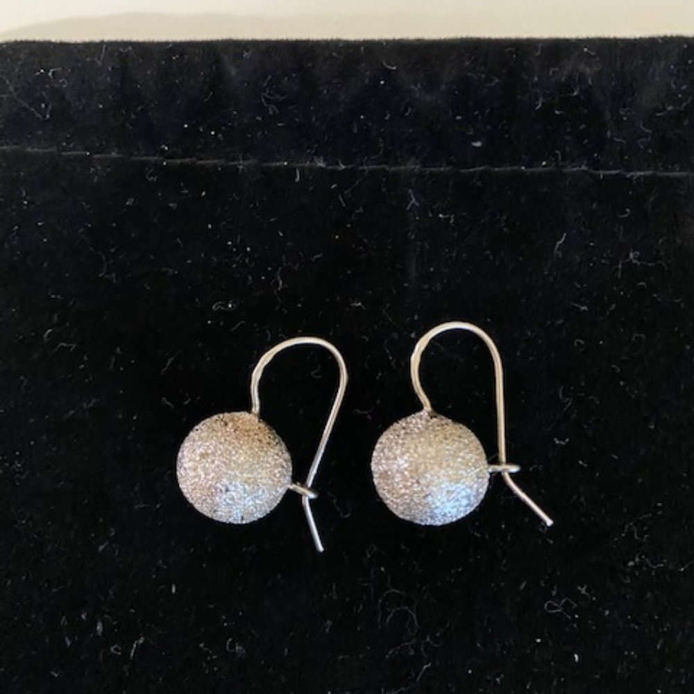 Ball drop earrings sterling silver